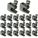 3/8"-16 Iron Safety Rod Beam Clamps, UNC Standard, 3/4" Jaw Opening, Wall Ceiling Mount Vertical Piping Support-Clamp for Copper, PVC Tubing, 20 Pieces