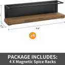4 Pack Strong Magnetic Spice Rack Organizer for Refrigerator and Microwave Oven, Metal Fridge Shelf, Space Saver for Kitchen Organization and Storage, Black