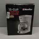 MUELLER HOME 12-Cup White Coffee Maker - Borosilicate Carafe, Auto-Off, Reusable Filter, Anti-Drip, Keep-Warm Function, Clear Water Level Window, White Kitchen Accessories