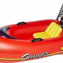SWIMLINE Inflatable Swimming Pool Float Ride-On Mattress Lounger Raft – Fun Poolside Ride for Crew, Speedboat, Red, 49", 45"/25"/10"