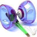 Bodyrhythm 5 Bearings Chinese Diabolo Yoyo Set with Fiberglass Sticks, Adjustable Strings for All Ages - Best for Fitness and Tricks (Purple)