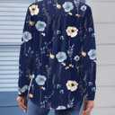 Zeagoo Womens Button Down Shirt Long Sleeve Blouse Business Work Tops Dressy Casual Floral Printed Outfits with Pocket (XX-Large, Bf318)