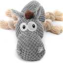 Dog Toy, Large Dog Squeaky Toys, Stuffed Animal Dog Plush Toy for Puppy, Small, Middle, Large Dogs (Donkey(Grey))