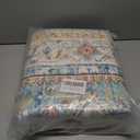 Boho Area Rugs 5x7 Washable Non-Slip, 5 by 7 Low-Pile Retro Vintage Oriental Inspired Persian Style Bohemian Rug with Rubber Backing, Blue Carpet for Living Room, Bedroom, Dining Room Under Table, Office