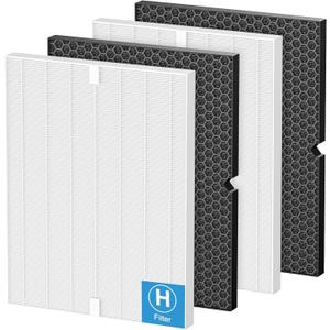 116130 Replacement Filter H Compatible with Winix 5500-2 PlasmaWave and AM80 Air Purifier, 2 Pack Combo Replacement HEPA Filter and Activated Carbon Filters