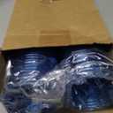 Ziliny 100 Pcs Disposable Stemless Glasses 12oz Crystal Plastic Wine Glasses Clear Classic Pet Cup for Meeting Weddings Birthdays Cocktail Christmas Party Supplies (Light Blue)