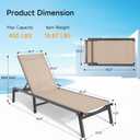 ONBRILL Aluminum Chaise Lounge Chair Outdoor, Foldable & Assembly Free Outdoor Lounge Chair with 5 Position Adjustable Backrest, Patio Pool Lounge Chairs for Outside Poolside Beach Lawn, 1PC, Khaki