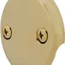 Westbrass 597244-01 White 1-1/2" Tubular Pull & Drain Bath Waste Drain Kit with 2-Hole Overflow Faceplate, Polished Brass