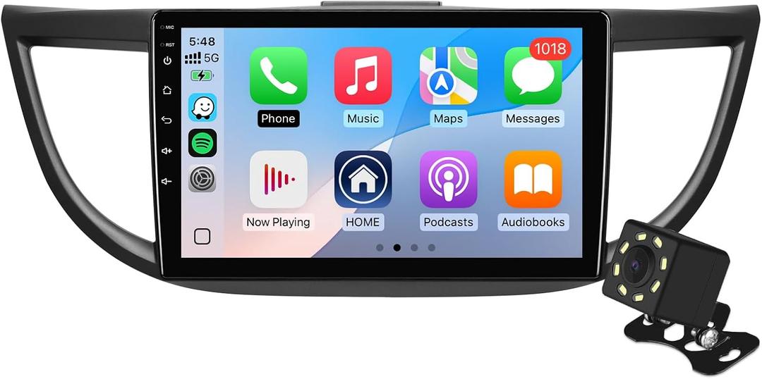 10.1 Inch IPS Touchscreen Android 14 Car Stereo for Honda CR-V 2012-2016 with Wireless CarPlay & Android Auto 2+32GB Car Radio, Support GPS, WiFi, Bluetooth, FM Radio, Backup Camera, SWC, Dual USB