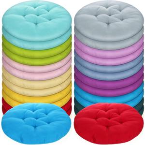 Tinideya 24 Pcs Round Floor Cushions Floor Pillows Meditation Seat Pillows Flexible Seating for Adults Kids, Chair Cushions for Classroom, Nursery, Living Room, Yoga(Medium 15.7 Inch,Multi Color)