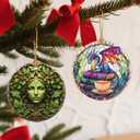 Christmas Ornament, Stained Glass Ornament, Christmas Ornaments for Tree, Hanging Ornaments for Home Decor & Xmas Decorations Holiday Decor, Gift Ideas, Perfect Holiday & Xmas Gifts - Dragon