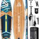 11'6"x35" Inflatable Paddle Board, 450lbs Extra Wide Stand Up Sup Board for Adults, Blow Up Paddleboard Kayak Non-Slip Stable Deck Boat for Yoga Fishing Surf (CQ-blue)