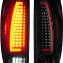 LED Tail Lights Pair Compatible with Chevy Avalanche 1500/2500 2002-2006 (4-Door Crew Cab) Rear Taillights Assembly, Black Housing Smoked Lens