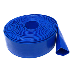 Gloxco 2" Inside Diameter (3-3/8" Flat Width) Blue Lay Flat Hose for Discharge or Backwash Water Transfer Applications, Reinforced PVC, 25' Length