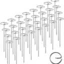 Landscape Staples, 240 Pcs Garden Stakes, Circle Top 6-inch Galvanized Steel, Spikes Pins for Securing Weed Fabric Netting Ground Sheets and Fleece, Landscape Edging, G-Shaped