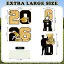 Jetec 4 Pcs Law School Graduation Yard Signs Large Size Glittering 2026 Black Gold Graduation Decorations Grad Future Lawyer Yard Signs with Stakes for College High School Outdoor Grad Party Decor