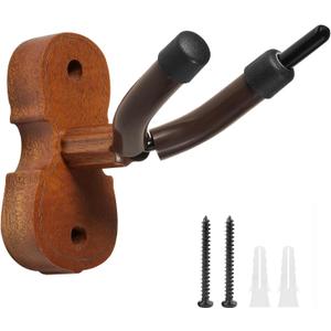 Violin Wall Mount Violin Hanger with Bow Hook, Rosewood Violin/Viola Stand Accessories for Home & Studio (Rosewood)