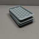 WIBIMEN Ice Cube Tray with Lid and Bin - Round Ice Trays for Freezer with Lid - Ice Cube Trays for Freezer with Ice Container (1"-2PACK Blue)