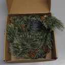 6.4ft Smokey Christmas Garland with Lights, Prelit Natual Rustic Cedar Pine Garland with Pine Cones for Home New Year, Mantle, Fireplace, Indoor Outdoor Decoration Simple Garland