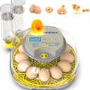 Incubator for Hatching Eggs-12 Egg Capacity, Automatic Egg Turner, Temperature & Humidity Control, 360 Viewing for Chicken, Duck and Quail Eggs (Clear)
