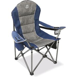 Camping Chairs for Adults,High Back Folding Camp Chair with Cup Holder and Cooler Bag,Heavy Duty Outdoor Lawn Chairs,Perfect for Camping,Hiking,Picnics,and Beach Trips,Blue