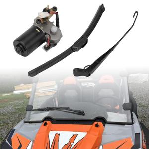 UTV 12V Electric Windshield Wiper Motor Kit with 16" Wiper Blade and 16" Wiper Arm, Compatible with Polaris Ranger RZR 570/900/1000, Compatible with Can-Am Defender, Maverick X3