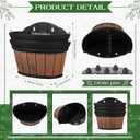 Layhit 6 Pcs Wall Hanging Planters Outdoor Pot Planter Wine Barrel Planter Distressed Oak Thickened Plastic Water Storage Flower Pots for Flower Indoor Outdoor(10 Inches,Brown)