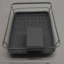 Kitsure Dish Drying Rack for Kitchen Counter, Stainless Steel Sink Organization and Storage Essentials with Cutlery Holder, Home and Appartment Decor, 12''W x 15.5''L, Silver
