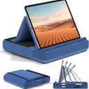 KDD Tablet Pillow Stand, Multi-Angle Viewing Ipad Holder for Lap, Bed and Desk, Foldable Soft Pad Dock with Stylus Mount Compatible with Ipad Pro 12.9, 10.5, 11, Air, Mini, Phones, Books, E-Reader