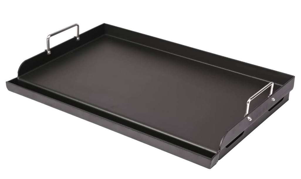 25" x 16" Pre-Seasoned Nonstick Cast Iron Griddle for Gas & Charcoal Grills – Universal Flat Top with Grease Groove, Reinforced Ridges & High Sidewalls, Great for Parties, Camping & Tailgating