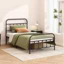 Kujielan Metal Bed Frame Twin Size,Easy to Assemble,Black | Structurally Stable,Heavy Duty Steel Slat Supported,No Box Spring Needed,Easy Removal and Transport