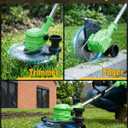 21V Weed Wacker Cordless,Weed Eater String Trimmer with 2x5.0ah Battery and Charger,3-in-1 Brush Cutter Weed Cutter Lawn Edger with 3 Types Blade & Wheels Lightweight for Garden & Yard Lawn