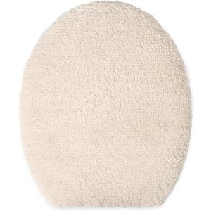 TOWN & COUNTRY EVERYDAY Ultra Plush Solid Tufted Toilet Lid Cover, Soft and Absorbent, Non-Slip Cover, Machine Washable, Beige, 18"x19"