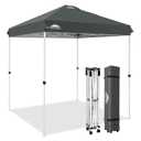 EAGLE PEAK 6.6x6.6 Pop Up Canopy Tent Easy Up Canopy Outdoor, Gray | Patented PeakPush™ Center Lock, 1 Person Setup Portable Pop Up Tent, Beach, Markets, Camping Sport Events, Wheeled Carry Bag