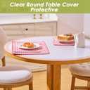 Round Clear Table Protector 96'', 1.5mm Waterproof Christmas Tablecloth