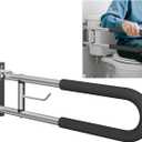 Flip-Up Toilet Safety Rails - Space Saving Grab Bar for Small Bathroom & Shower - Heavy Duty Handrail Support Bars for Elderly/Seniors