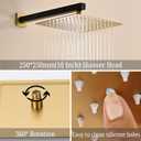 Shower Faucet Set Black and Brushed Titanium Gold 10'' Shower System