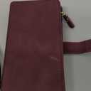 iCoverCase for Samsung Galaxy S10 Plus Wallet Case with Card Holder for Women, Crossbody Lanyard Strap Kickstand PU Leather Case with Zipper Pocket Credit Card Slots Cover (Claret)