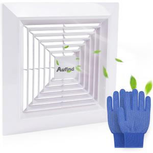 Aufind 11"x11" Bathroom Exhaust Fan Cover with Spring - Heavy Duty Plastic Ventilation Grille, Easy Install Spring-Loaded Design for Ceiling or Wall Mounted Fans