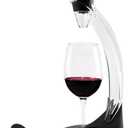 Vinturi Wine Aerator Deluxe Essential Red Wine Pourer and Decanter Tower Stand Set Easily and Conveniently Aerates Wine by the Bottle or Glass and Enhances Flavors with Smoother Finish, Black (0 Ounces)