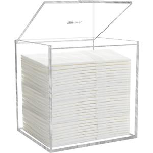 Disposable Facial Towel Storage Box, Acrylic Box for Clean Towels XL (NOT Included), Acrylic Disposable Face Towelette Holder Container (clear)