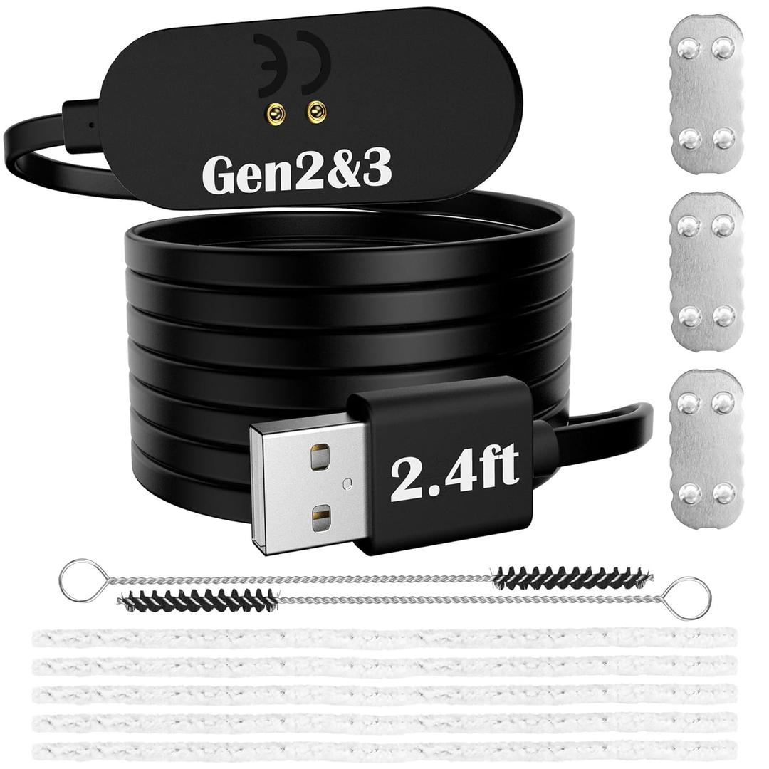 MP mypole Charger USB Cable Dock for Replacement Accessories (with Extra 3 Screens, 5+2 Cleaning Brushes)