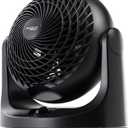 IRIS USA WOOZOO Desk Fan, Oscillating Table Air Circulator, 3 Speeds, 52ft Max Air Distance, 112 Adjustable Tilt, Quiet Motor, Small Fan for Bedroom, Office, Dorm, Black