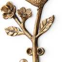 Vintage Bird on Branch with Flowers Decorative Wall Hooks,Alloy Wall Mounted Coat Hooks for Hanging Coats,Hats,Keys and Purse & Clothes in Hallway, Bathroom (D)