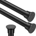 2pack Tension Rods 18-36 Inch Adjustable Black Tension Rod Spring Curtain Rod Extendable Short Curtain Rod Spring Loaded Curtain Rods Tension Rod for Curtains,Closet,Kitchen