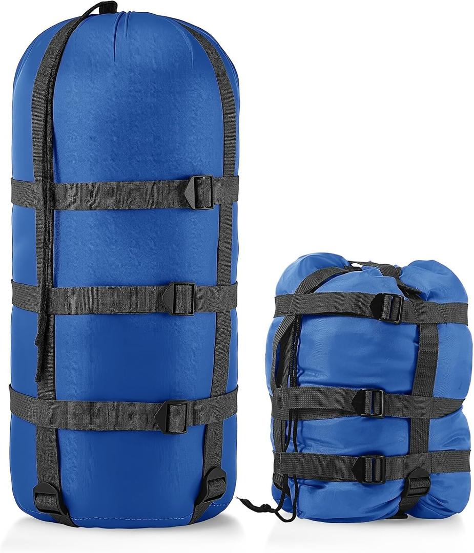 Compression Sack for Sleeping Bag Store Ultralight Sleeping Bag Compression Stuff Sack 15l 25l Space Saving Gear for Travel Camping Hiking Outdoor (Blue)