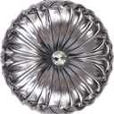 European Round Throw Pillow, Soft Spandex Fabric Pumpkin Pleated Handmade Metallic Accent Insert Cushion, Diamond to Enhance for Sofa Bedroom livingroom Couch Cover Chair-Pewter