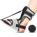 Plantar Fasciitis Night Splint with Massage Ball for Plantar Fasciitis Relief, Comfortable Plantar Fasciitis Brace for Achilles Tendonitis Heal Spur Foot-drop Flat-arch, Free Size for Men and Women - Gray