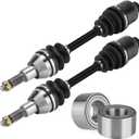Youxmoto Rear CV Axles & Wheel Bearings Kit Fit for Polaris Sportsman 500 400/ 335 1999 2000 2001 2002; 4340 Chromoly Steel CV Axle Drive Half Shaft (2 Left/ Right)