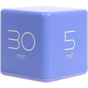 mooas Cube Timer (Violet), Timers Cube Flip Block Timers Productivity Gravity Sensor Time Management for Kids ADHD Classroom Kitchen Desk Workout Cooking Study 5, 10, 20, 30 min Timer Setting